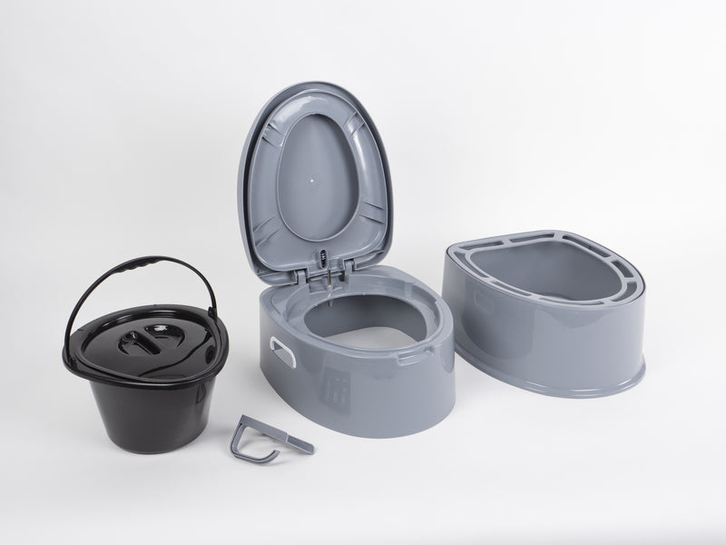 Toilette à seau séparable avec porte-papier hygiénique et fermeture en douceur