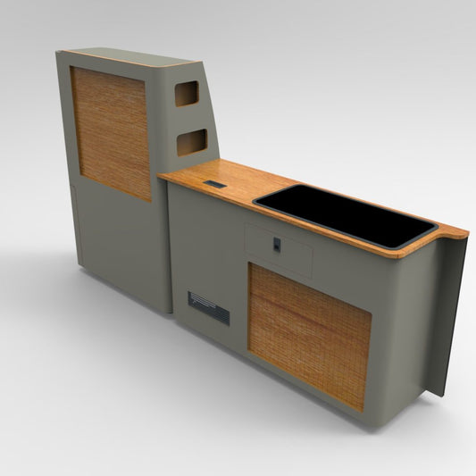 Meuble prêt à poser TRANSPORTER T5/T6 COURT Anthracite mat extrême